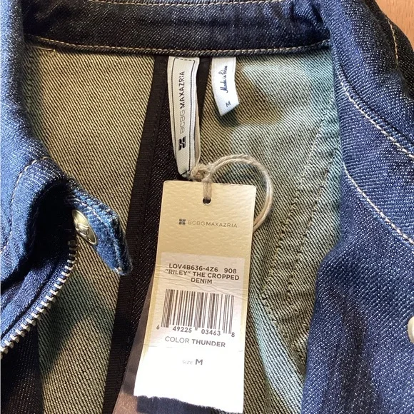 BCBGMaxAzria “Riley” Cropped Denim Jacket - Picture 2 of 4